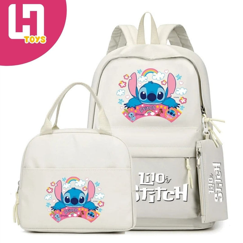 MOCHILA LILO & STITCH: CONJUNTO COM MOCHILA + LANCHEIRA + ESTOJO GRÁTIS + FRETE GRÁTIS