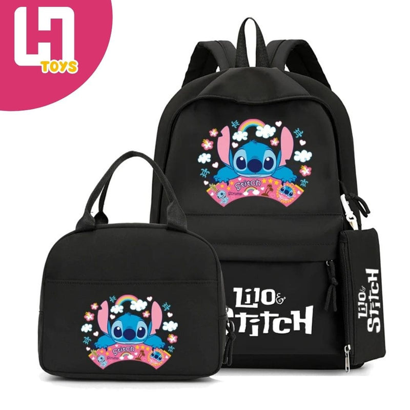 MOCHILA LILO & STITCH: CONJUNTO COM MOCHILA + LANCHEIRA + ESTOJO GRÁTIS + FRETE GRÁTIS