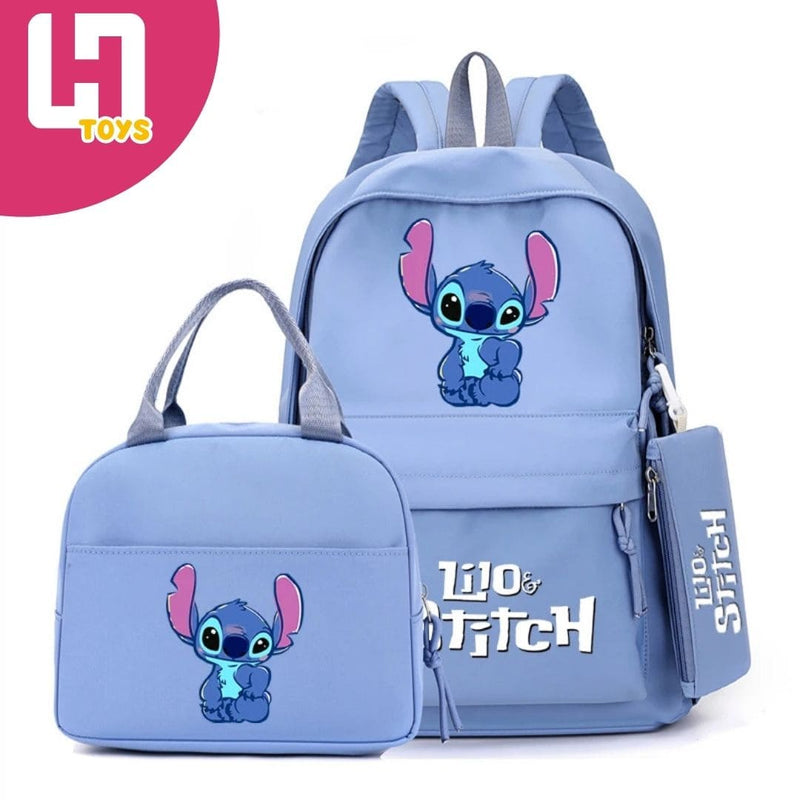 MOCHILA LILO & STITCH: CONJUNTO COM MOCHILA + LANCHEIRA + ESTOJO GRÁTIS + FRETE GRÁTIS