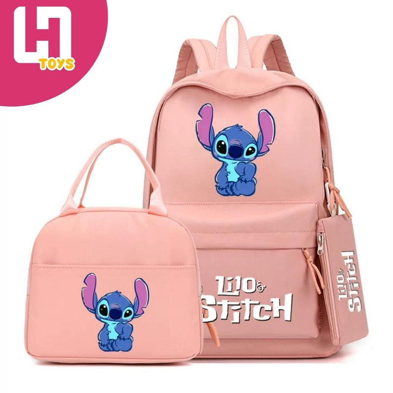 MOCHILA LILO & STITCH: CONJUNTO COM MOCHILA + LANCHEIRA + ESTOJO GRÁTIS + FRETE GRÁTIS