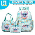 CONJUNTO LILO STITCH: MOCHILA + ESTOJO + LANCHEIRA + FRETE GRÁTIS