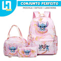 CONJUNTO LILO STITCH: MOCHILA + ESTOJO + LANCHEIRA + FRETE GRÁTIS