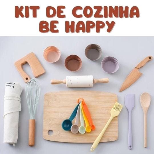 KIT DE COZINHEIRO CHEF BE HAPPY + FRETE GRÁTIS