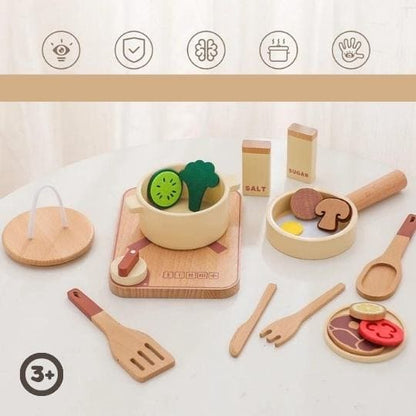 CONJUNTO DE COZINHA CHEF EM MADEIRA NATURAL + FRETE GRÁTIS