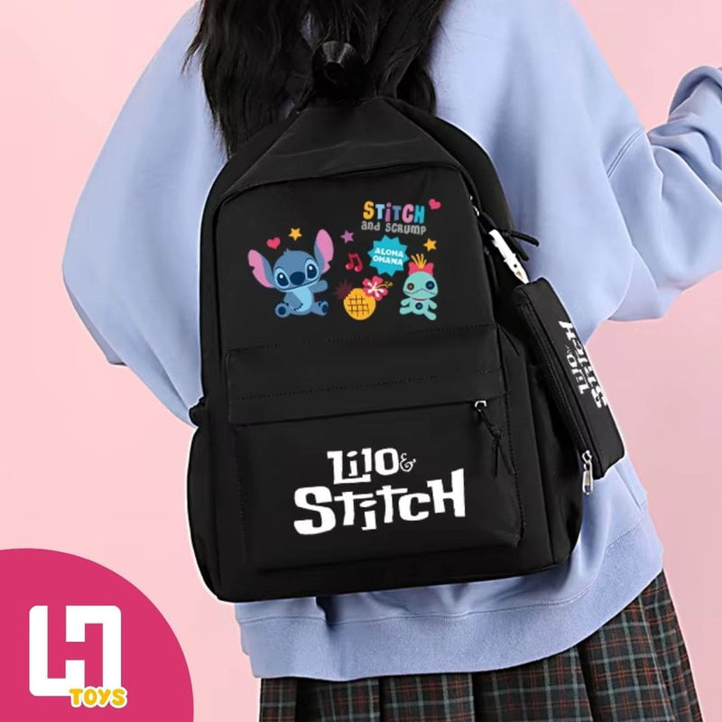 MOCHILA LILO & STITCH: CONJUNTO COM MOCHILA + LANCHEIRA + ESTOJO GRÁTIS + FRETE GRÁTIS