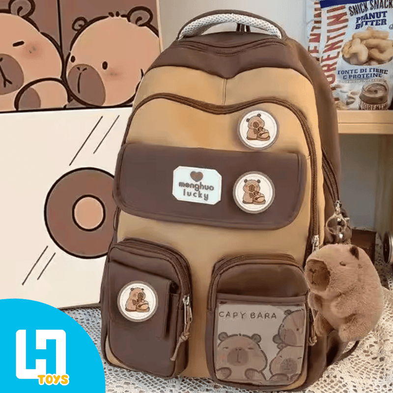 MOCHILA CAPIVARA + BRINDE + FRETE GRÁTIS